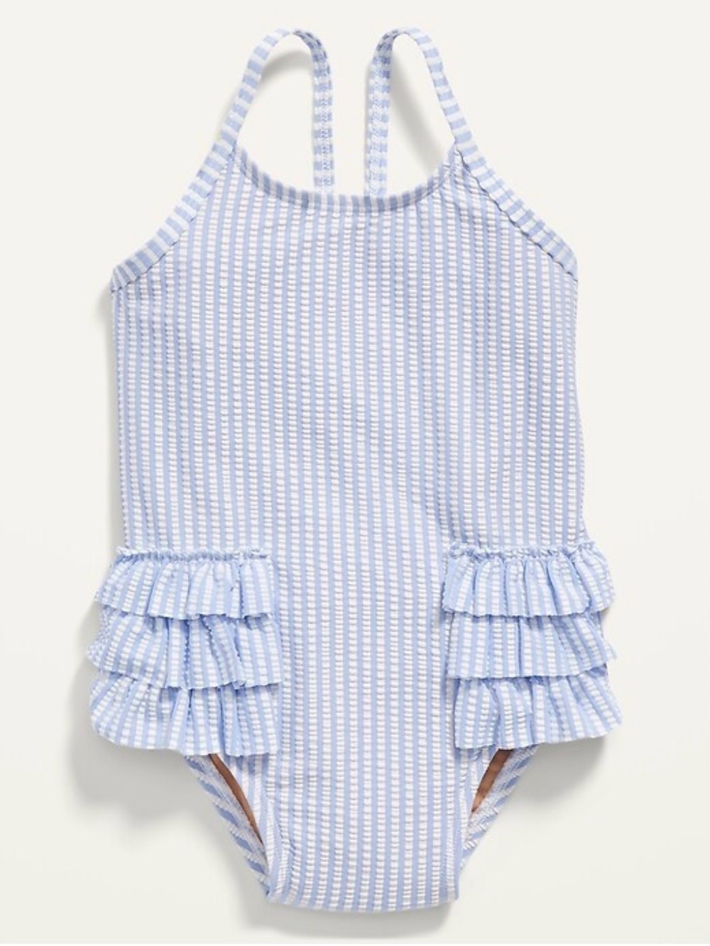 Old Navy Seersucker Ruffle Stripe Nautical Swimsuit One Piece Toddler Girls 5T